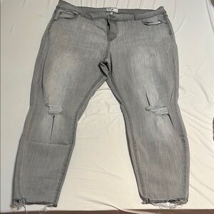 Gray Distressed Jeans Celebrity Pink size 22